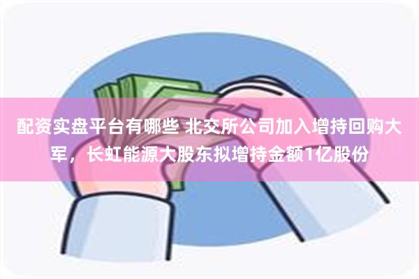 配资实盘平台有哪些 北交所公司加入增持回购大军，长虹能源大股东拟增持金额1亿股份