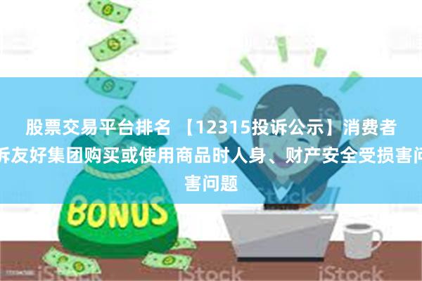 股票交易平台排名 【12315投诉公示】消费者投诉友好集团购买或使用商品时人身、财产安全受损害问题